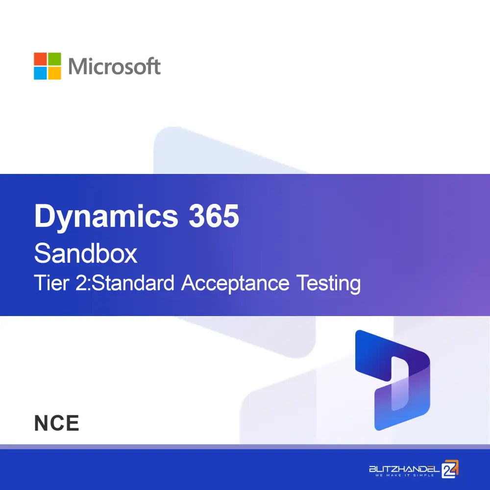 Dynamics 365 Operations - Sandbox Úroveň 2: Standardní akceptační testování
